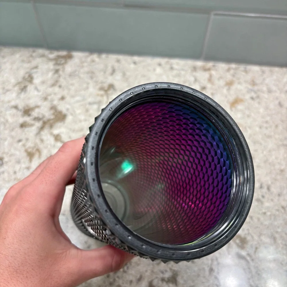 Starbucks Tumbler Black Studded Iridescent 24oz Reusable Cold Cup‎ NO STRAW